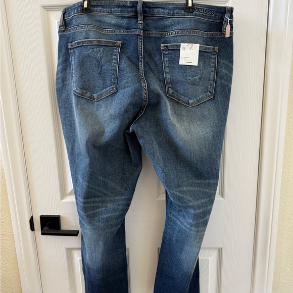 Vigoss Distressed Straight Leg Blue Jeans - Picture 7 of 8